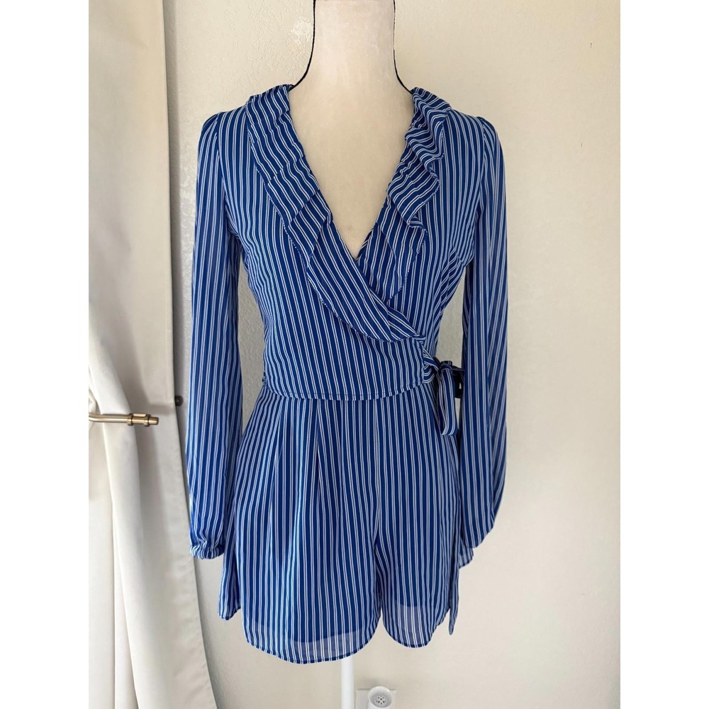 Michael Kors Women's‎ Striped Ruffled Romper, Size xs
